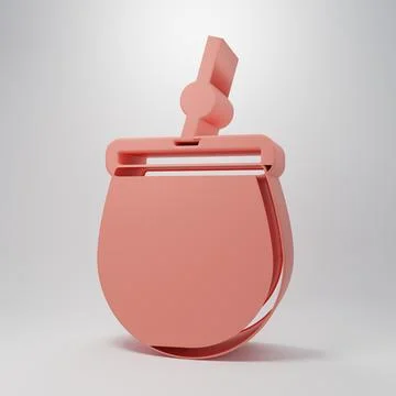 Pink Mate tea icon isolated on pink background. Minimalism concept. 3D rend.. Illustrazione stock