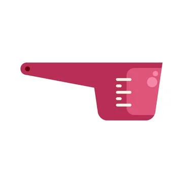 Pink measuring cup with long handle and marking lines Illustration