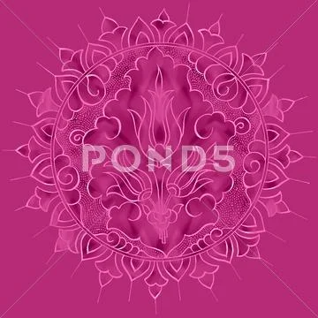 Pink medallion motif Stock Illustration