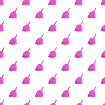 Pink menstrual cup seamless pattern for feminine hygiene Stock Illustration