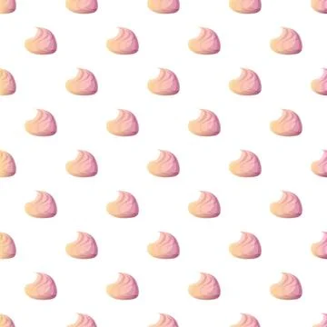 Pink meringue candy creating a repeat seamless pattern Illustrazione stock