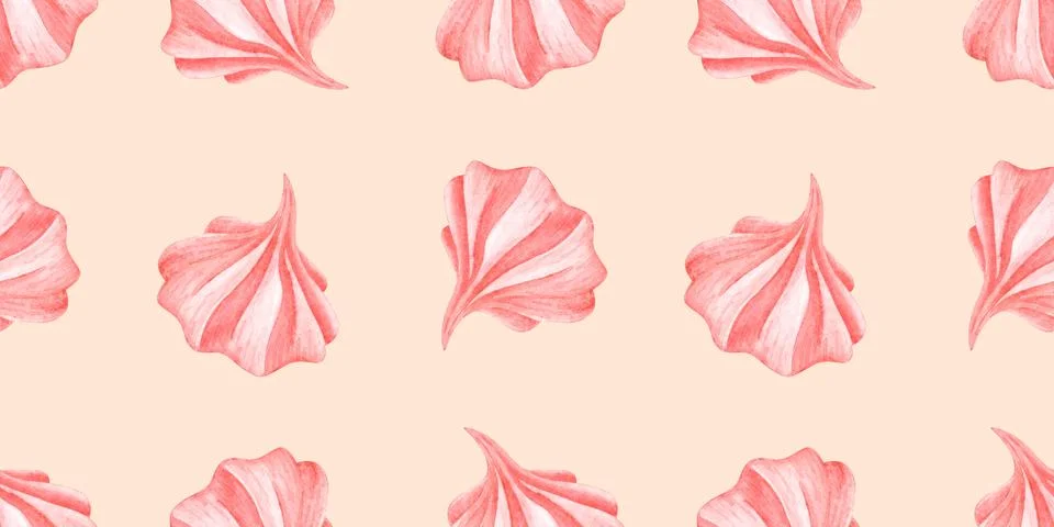 Pink meringue pattern on peach background Stockillustratie
