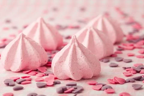 Pink meringue Stock Photos