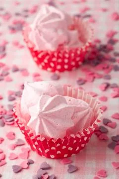 Pink meringue Foto stock