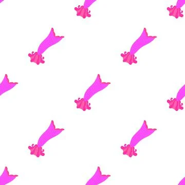Pink mermaid tail pattern seamless vector 스톡 일러스트