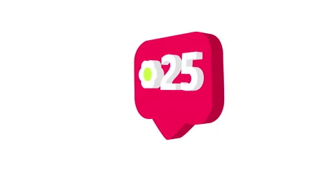 Pink message bubble with heart and flower signs isolated on white background Stock Footage 233924895