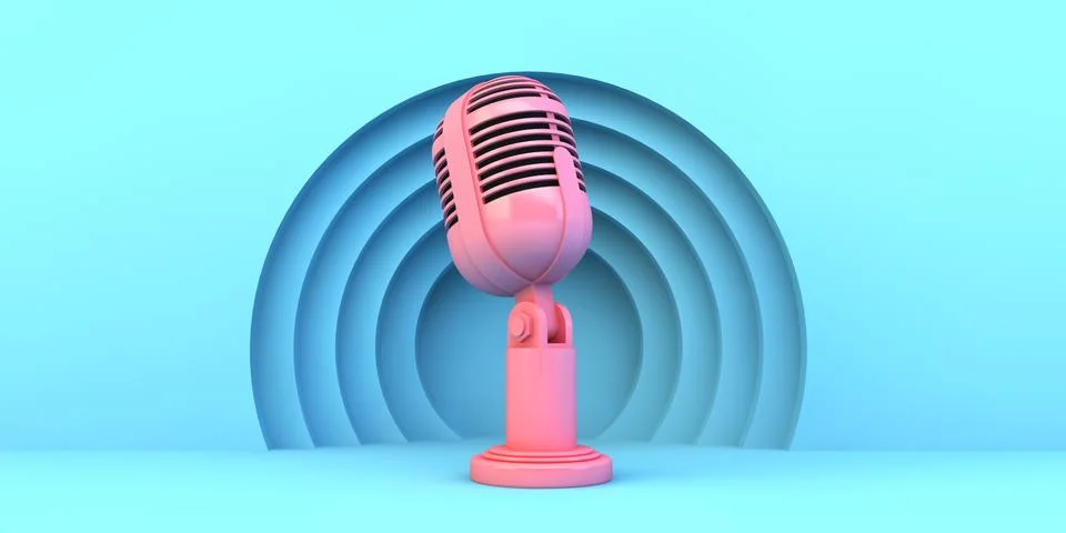 Pink microphone Stock Illustration