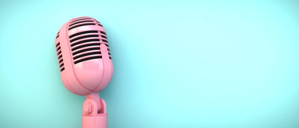 Pink microphone Stock Illustration
