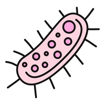 Pink microscopic bacteria cell microorganism Stock Illustration