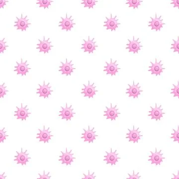 Pink microscopic cells or viruses seamless pattern background Illustrazione stock