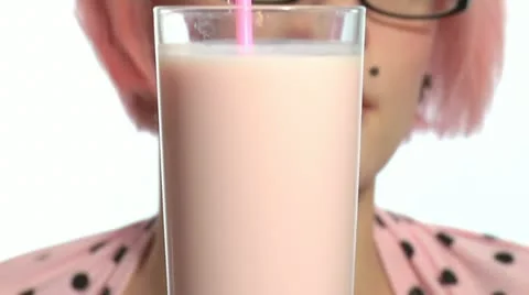 Pink milk Stock Footage 22665161