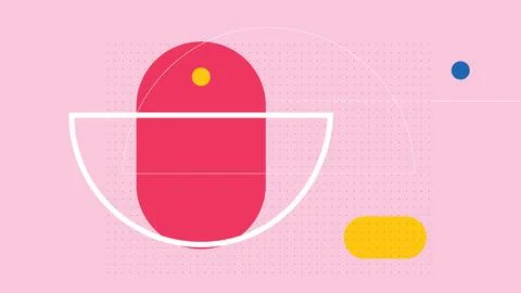 Pink Minimal Graphic Elements Background Stock Illustration