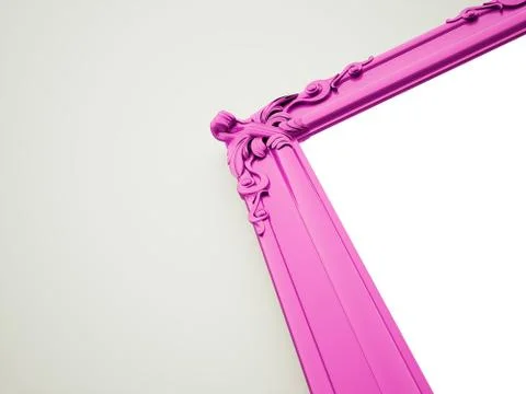 Pink mirror frame old rendered Stock Illustration