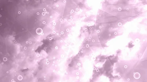 Pink Misty Clouds with Bubbles Stock Footage 112642923
