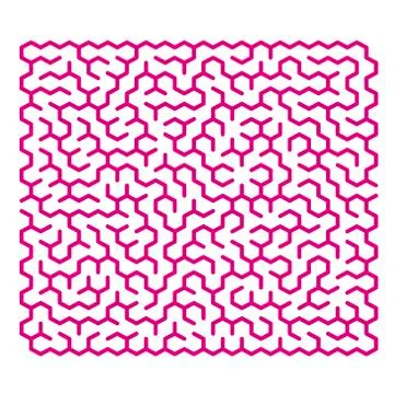 Pink modern hexagon labyrinth Stock Illustration