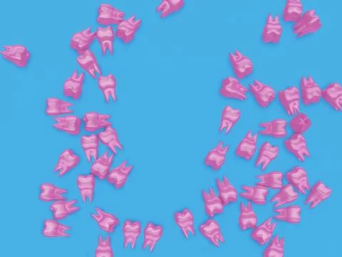 Pink molar teeth Stock Illustration