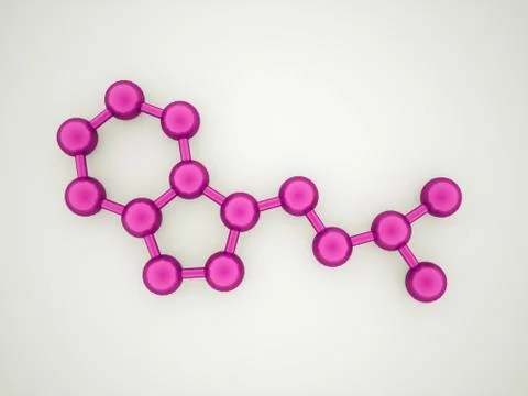 Pink molecule concept rendered Stock Illustration