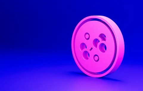 Pink Molecule icon isolated on blue background. Structure of molecules in Stock Illustration