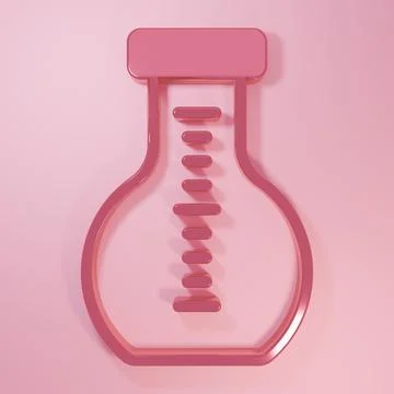 Pink Molecule icon isolated on pink background. Structure of molecules in c.. Stock Illustration