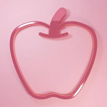 Pink Molecule icon isolated on pink background. Structure of molecules in c.. Illustrazione stock