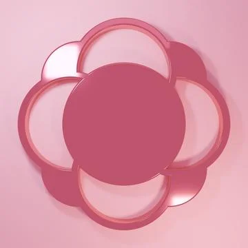 Pink Molecule icon isolated on pink background. Structure of molecules in c.. Stock Illustration