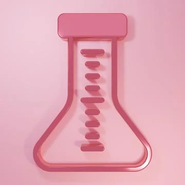 Pink Molecule icon isolated on pink background. Structure of molecules in c.. Stock Illustration