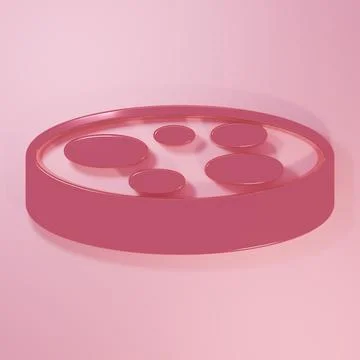 Pink Molecule icon isolated on pink background. Structure of molecules in c.. Stock Illustration