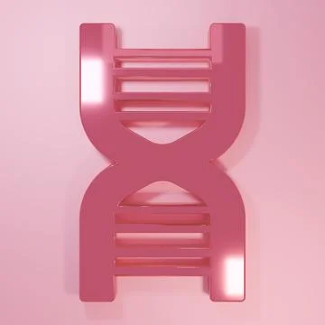 Pink Molecule icon isolated on pink background. Structure of molecules in c.. Stock Illustration