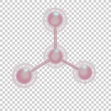 Pink molecule isolated on background Illustration