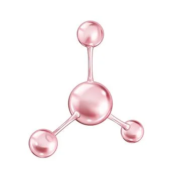 Pink molecule structure rotating vector illustration Stock Illustration