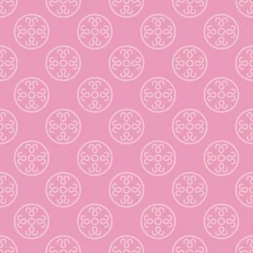 Pink monochrome boho floral pattern               Stock Illustration