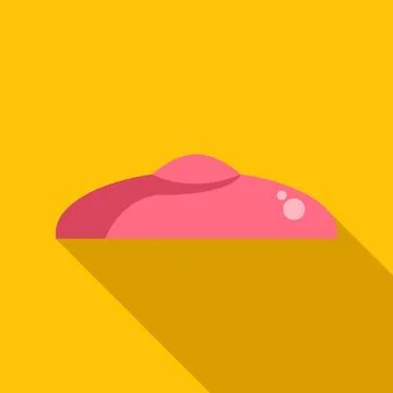 Pink monster blob with long shadow icon Stock Illustration
