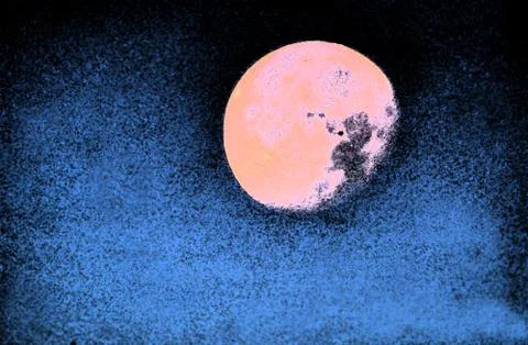 Pink moon Illustrazione stock