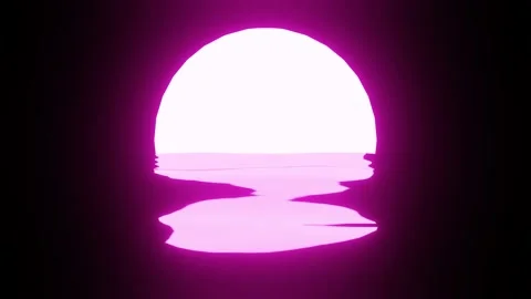 Pink Moon reflection in water or the ocean on black background. Video stock 205517964