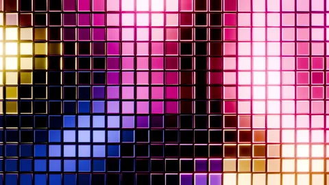 Pink mosaic light grid shimmer in seamless loop Stock Footage 343680831