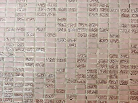 Pink Mosaic Rectangular Tile Wall Texture Pattern 스톡 사진
