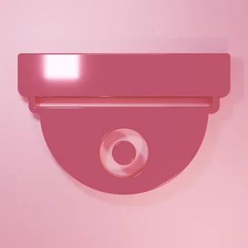 Pink Motion sensor icon isolated on pink background. Minimalism concept. 3D.. Stock Illustration