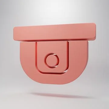 Pink Motion sensor icon isolated on pink background. Minimalism concept. 3D.. Illustrazione stock