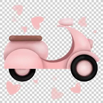Pink motorcycle Stock Illustration