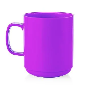 Pink mug empty blank for coffee or tea isolated on white background Stock Photos