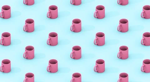 Pink mugs pattern Illustrazione stock