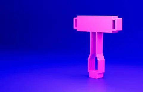 Pink Multi-Function All-In-One portable skate tool T-tool for skateboard Stock Illustration