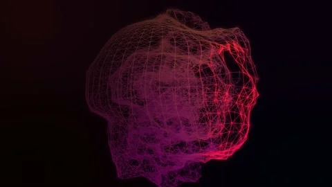 A Pink multi layered and connected digital orb netxwork spinning Stock Footage 155301963
