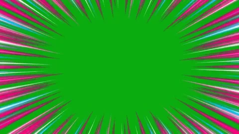 Pink multicolor radial dash lines animated on green screen flash dash zoom Stock Footage 335218073
