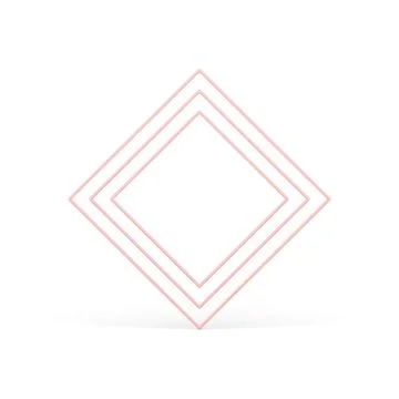 Pink multilevel rhombus geometric frame base foundation 3d decor element re.. Illustrazione stock