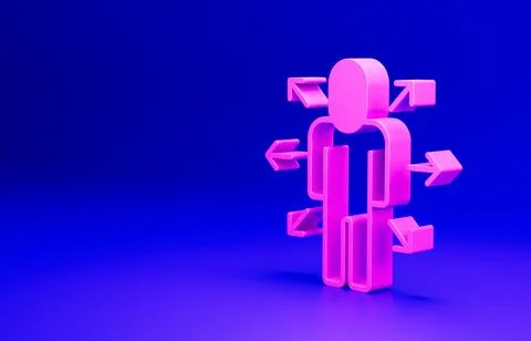 Pink Multitasking manager working icon isolated on blue background. Minimalism Stock Illustration
