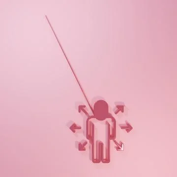 Pink Multitasking manager working icon isolated on pink background. Minimal.. Stock Illustration