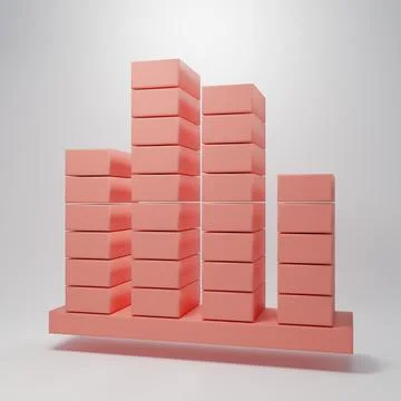 Pink Music equalizer icon isolated on pink background. Sound wave. Audio di.. Stock Illustration