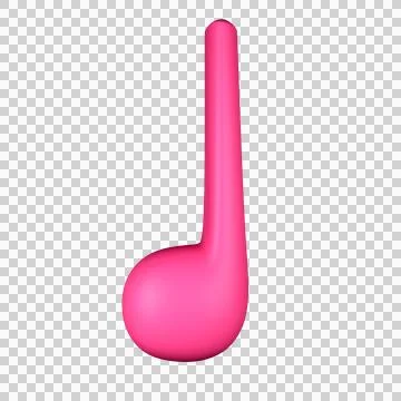 Pink music note. 3D rendering Stock Illustration