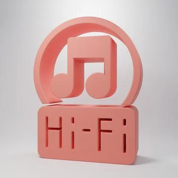 Pink Music note, tone icon isolated on pink background. Minimalism concept... Stock Illustration